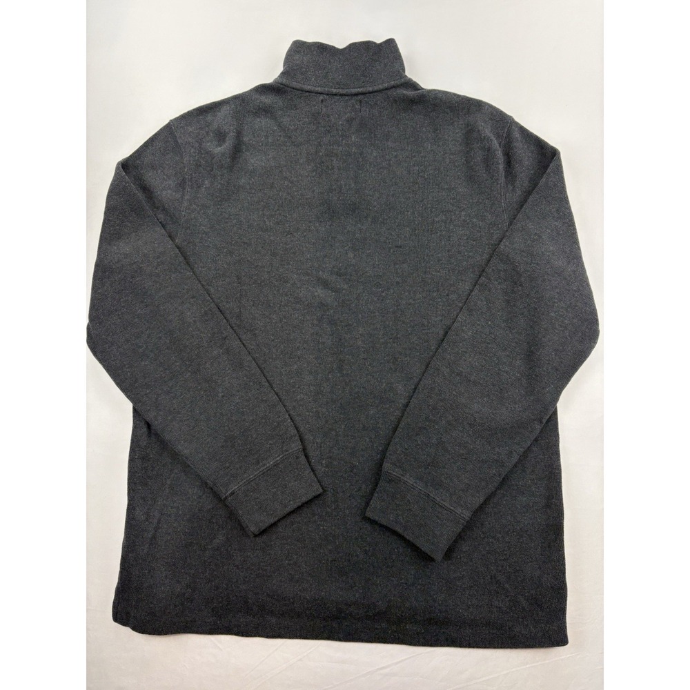 POLO RALPH LAUREN Mens 1/4 Zip Estate Rib Pullover Sweater charcoal Gray Large - Picture 4 of 14